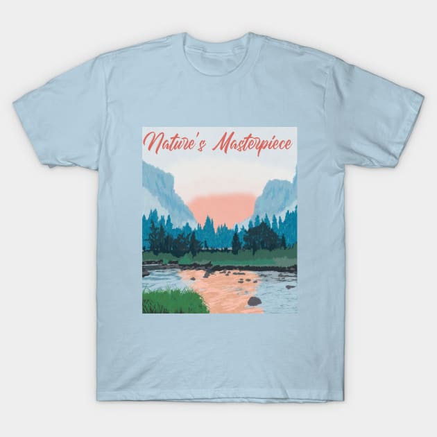 Natures Masterpiece Brushed Artwork T-Shirt by Rhythmic Designs